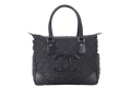 CHANEL PARIS NEW YORK TOTE BAG (1082xxxx) BLACK NYLON SILVER HARDWARE WITH - Bags