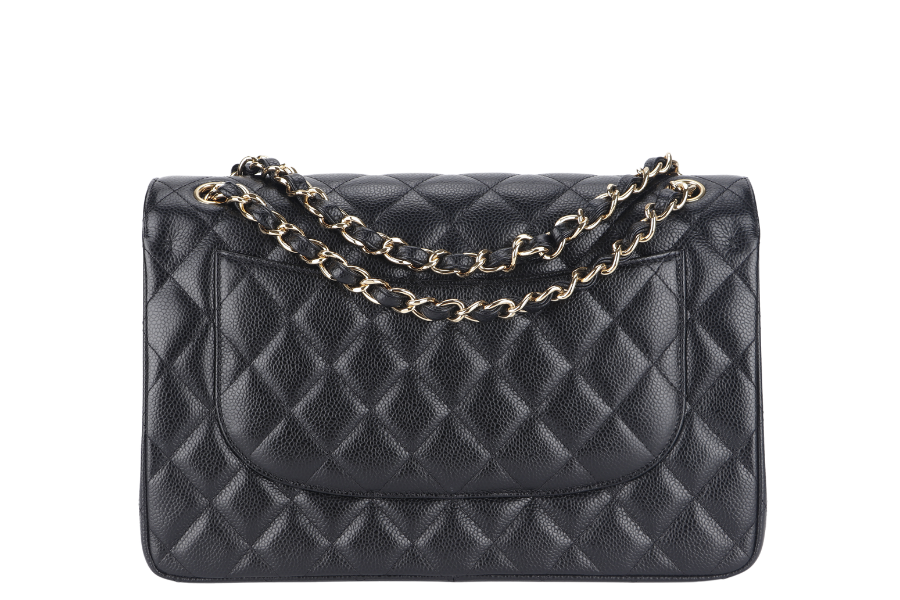 CHANEL CLASSIC FLAP JUMBO (1932xxxx) BLACK GOLD HARDWARE WITH DUST COVER AND BOX - Bags