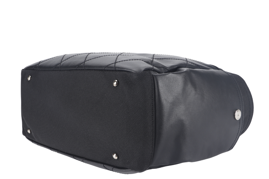 CHANEL PARIS BIARRITZ MEDIUM TOTE (1251xxxx) BLACK COATED CANVAS SILVER HARDWARE WITH , DUST COVER AND BOX - Bags - 3