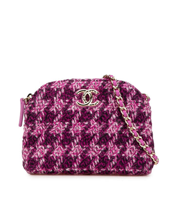 Tweed Houndstooth Clutch with Chain Strap - Handbags, Wallets & Cases