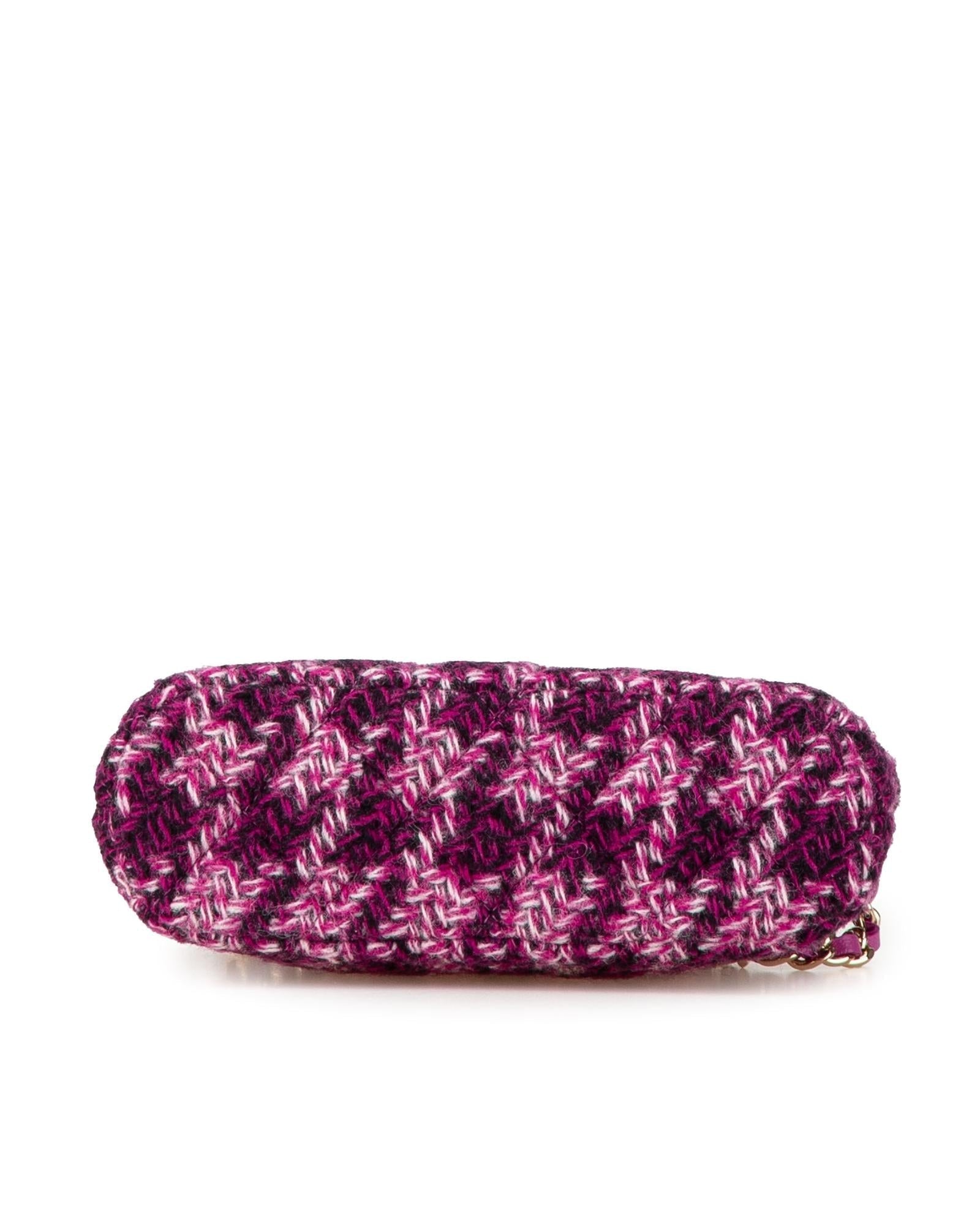 Tweed Houndstooth Clutch with Chain Strap - Handbags, Wallets & Cases - 3
