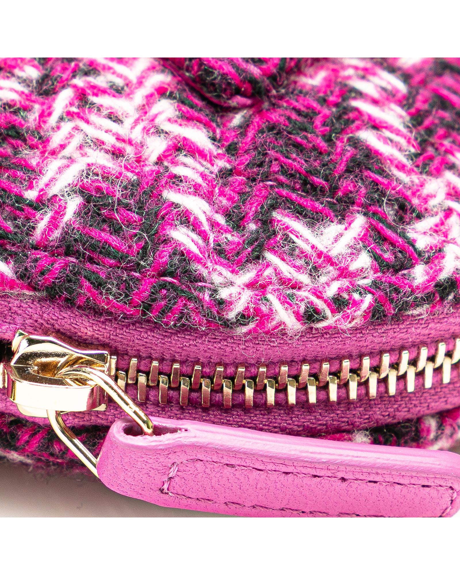 Tweed Houndstooth Clutch with Chain Strap - Handbags, Wallets & Cases - 8