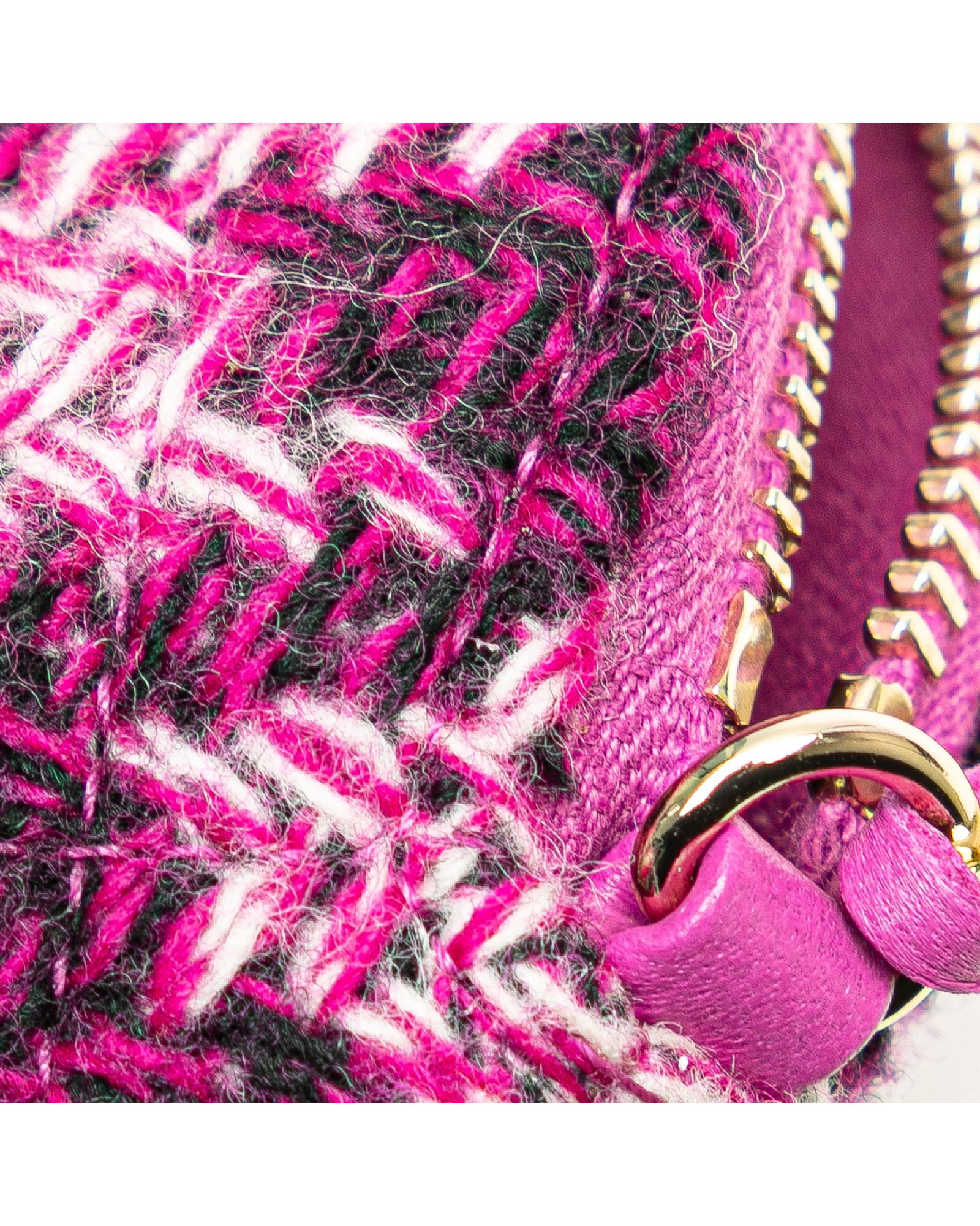 Tweed Houndstooth Clutch with Chain Strap - Handbags, Wallets & Cases - 9