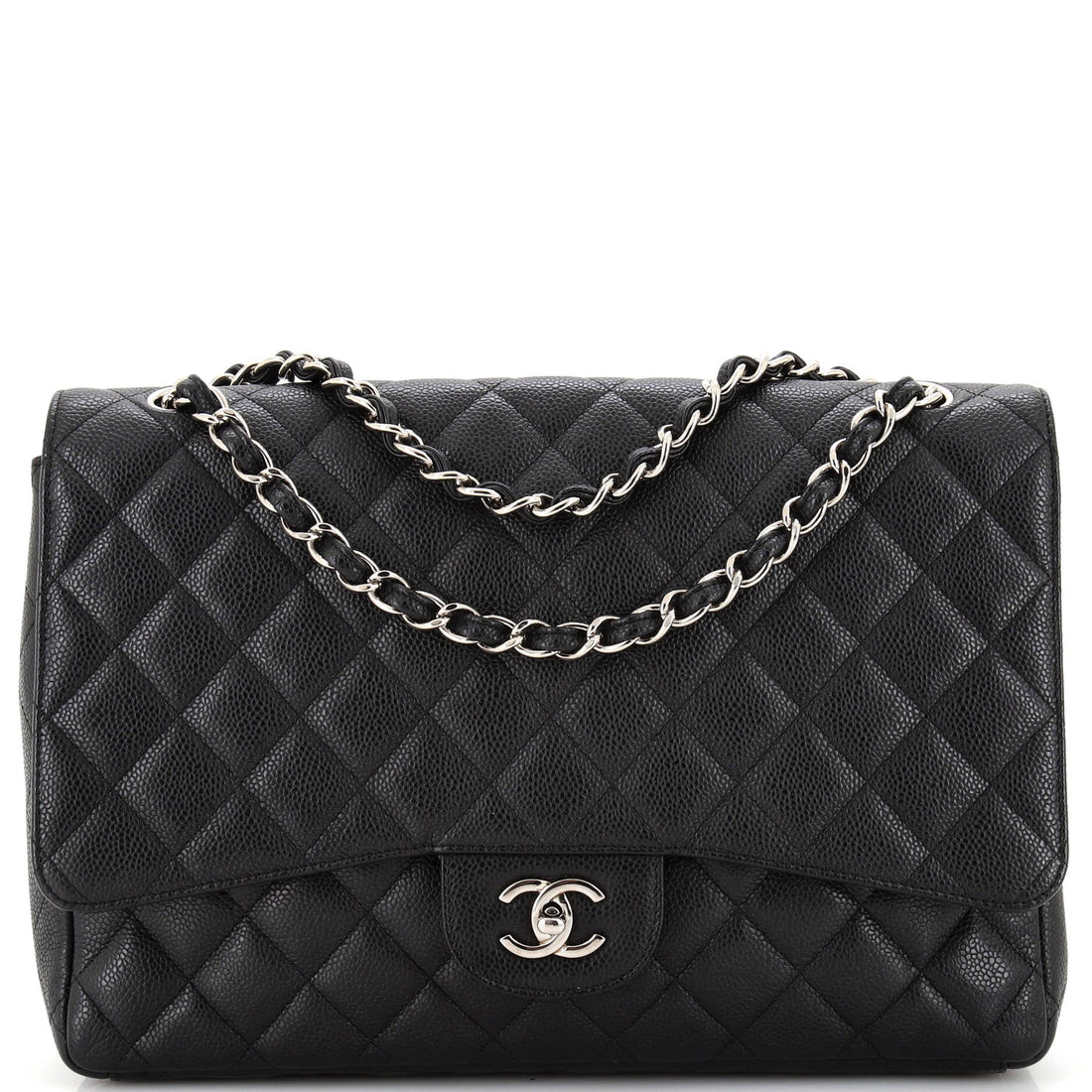 CHANEL Vintage Classic Single Flap Bag Quilted Caviar Maxi - Handbag & Wallet Accessories