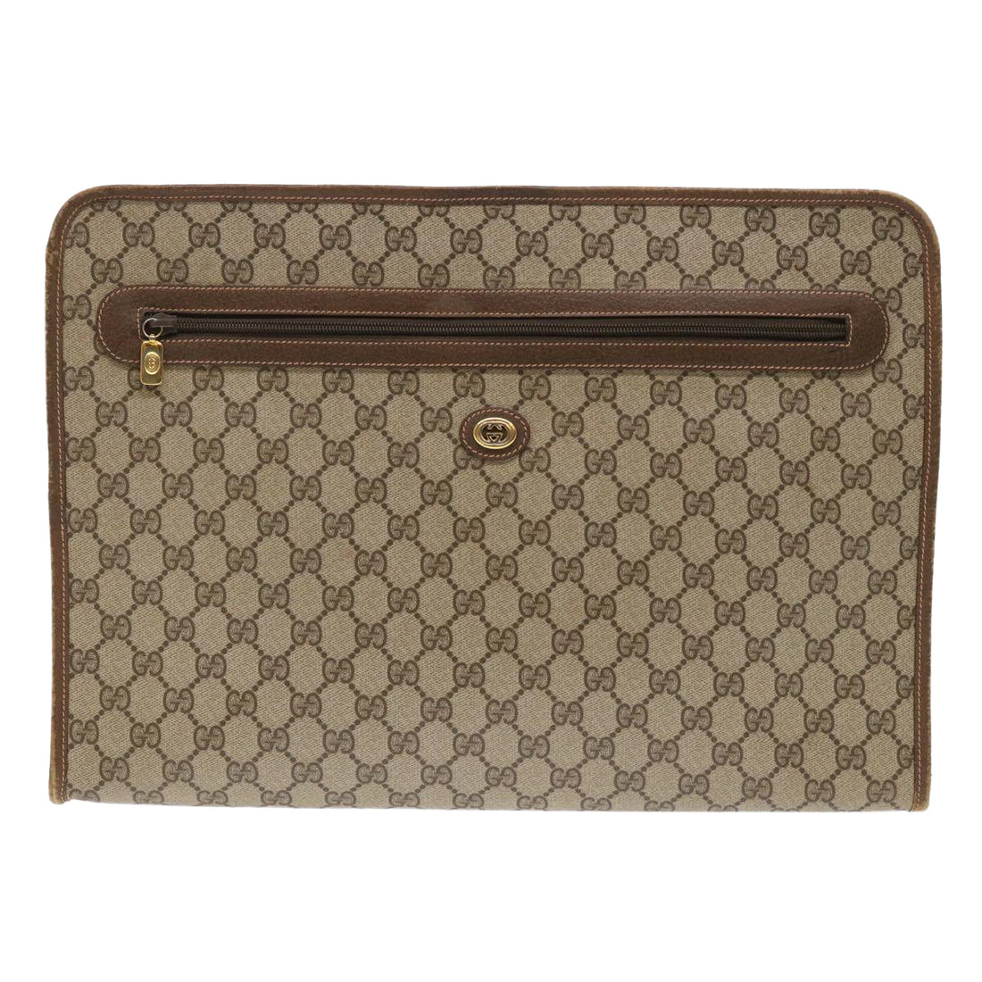 GUCCI GG Canvas Clutch Bag PVC Leather Beige 89.20.004  am4697 - Gucci
