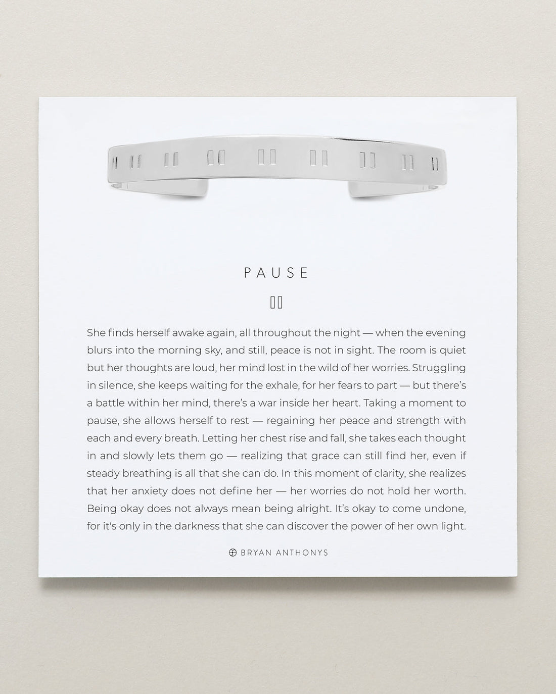 Pause Engraved Cuff