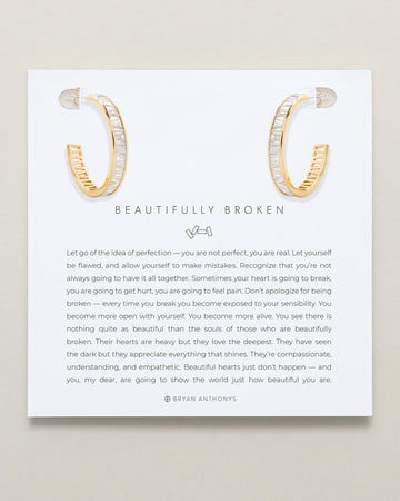 Beautifully Broken Baguette Midi Hoop Earrings