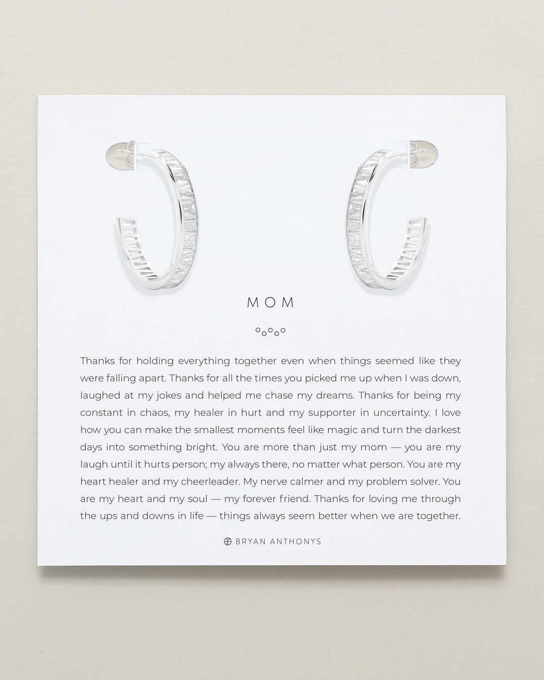 Mom Baguette Midi Hoop Earrings