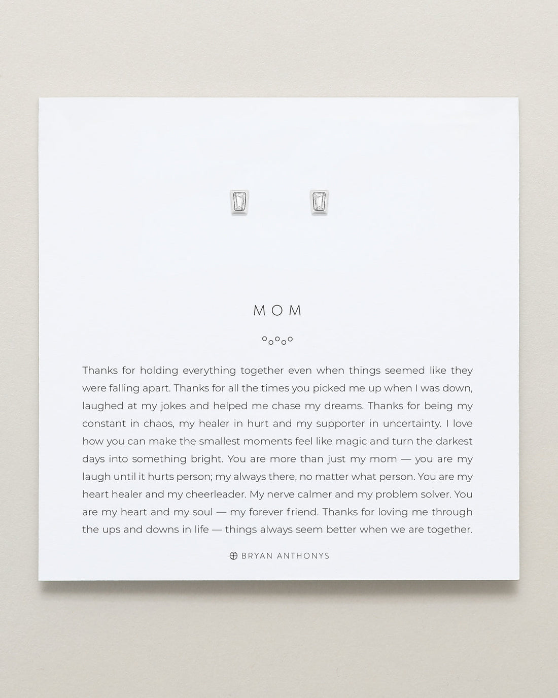 Mom Baguette Stud Earrings