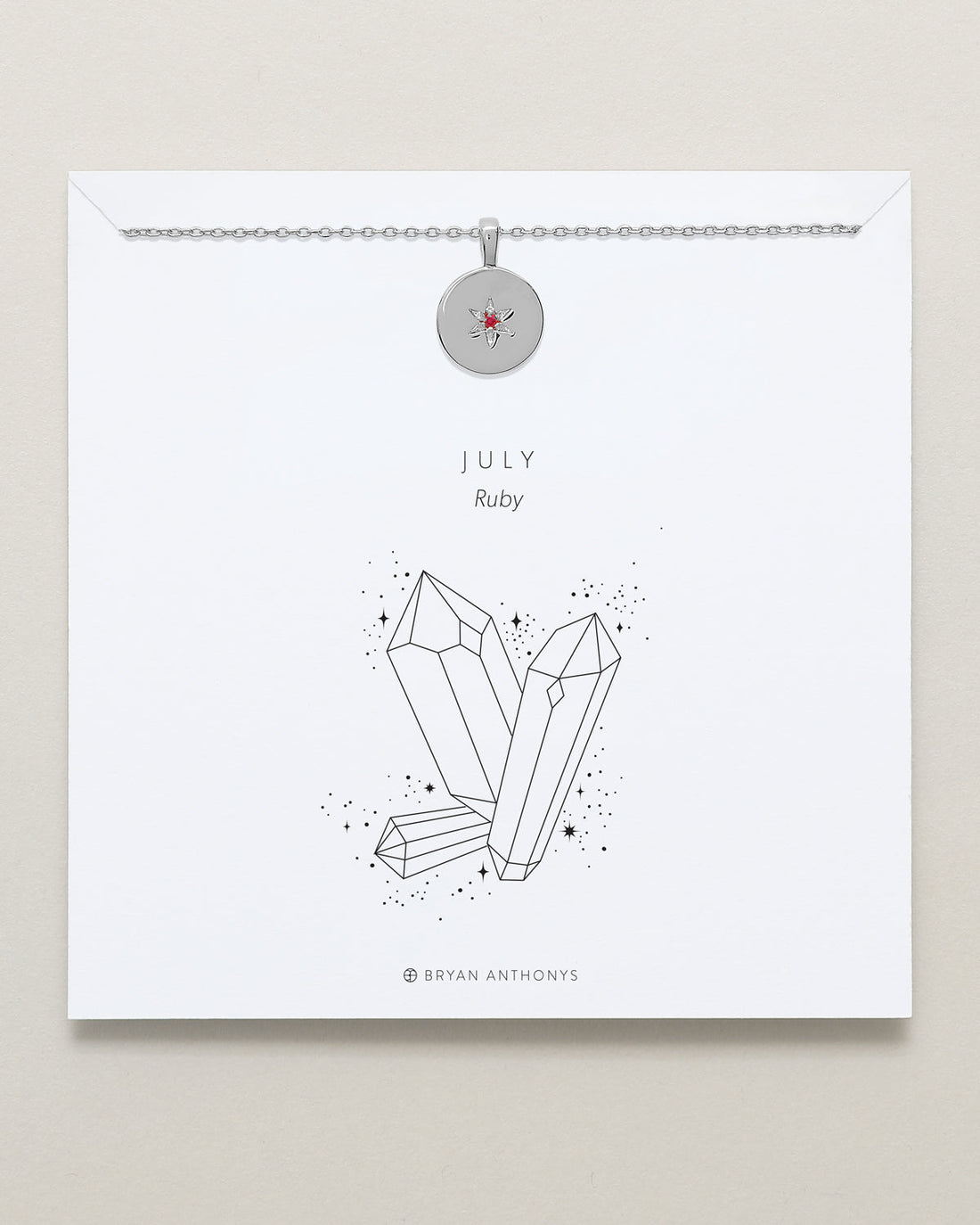 Birthstone Pendant Necklace — Ruby