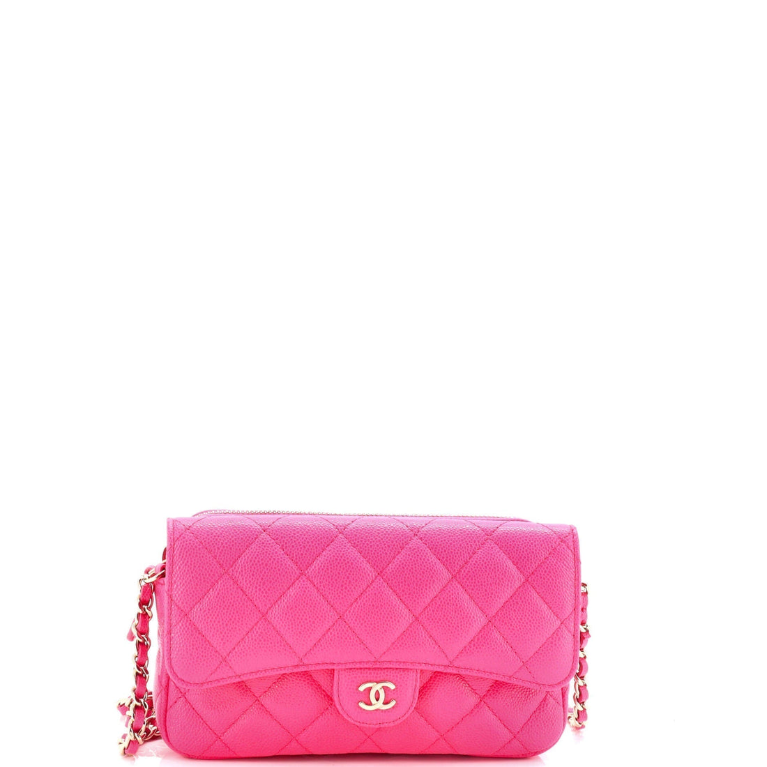 CHANEL Classic Flap Phone Holder with Chain Quilted Caviar - Handbag & Wallet Accessories
