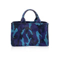 PRADA Blue Camouflage Canvas Canapa Logo Tote Bag - Prada