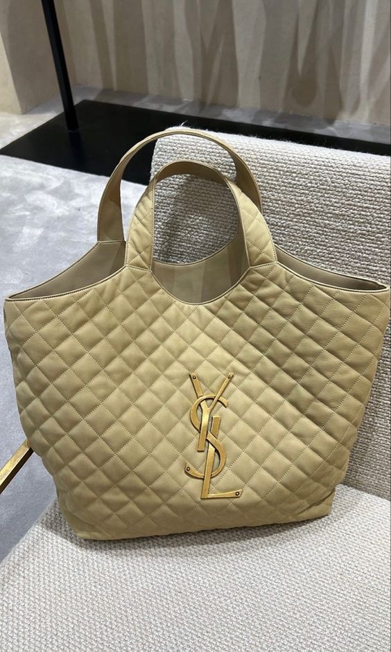 SAINT LAURENT Icare extra large embellished quilted leather tote Handbag