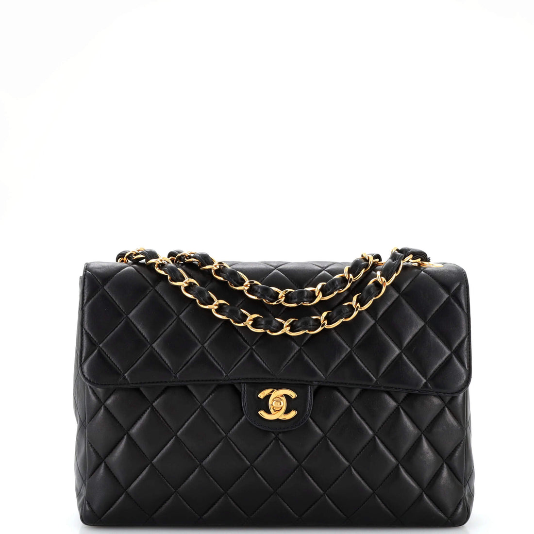 CHANEL Vintage Classic Single Flap Bag Quilted Lambskin Jumbo - Handbag & Wallet Accessories