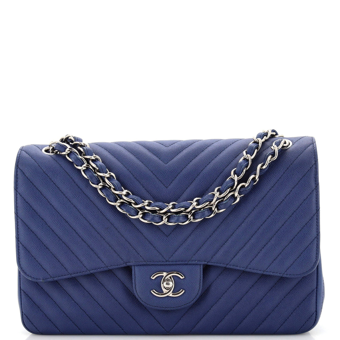 CHANEL Classic Double Flap Bag Chevron Caviar Jumbo - Handbag & Wallet Accessories
