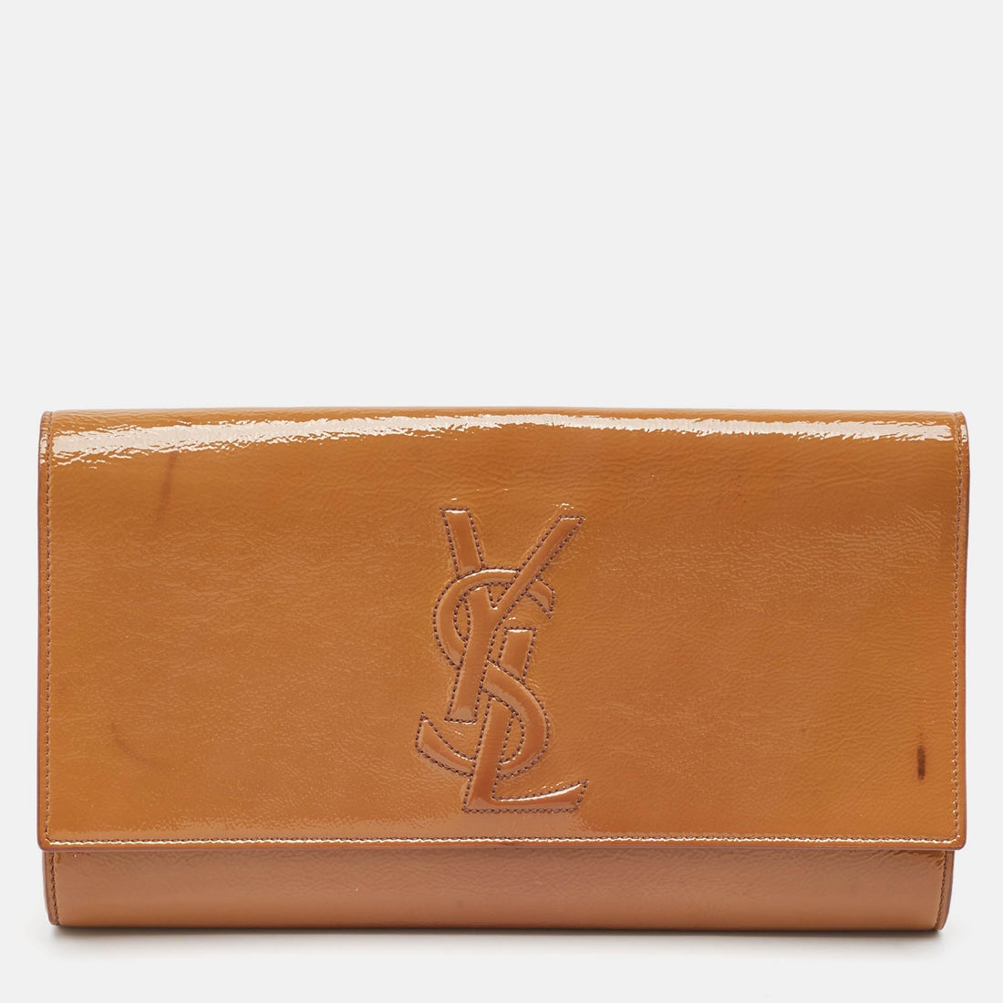 Saint Laurent Beige Patent Leather Belle De Jour Clutch - women/handbags/clutches