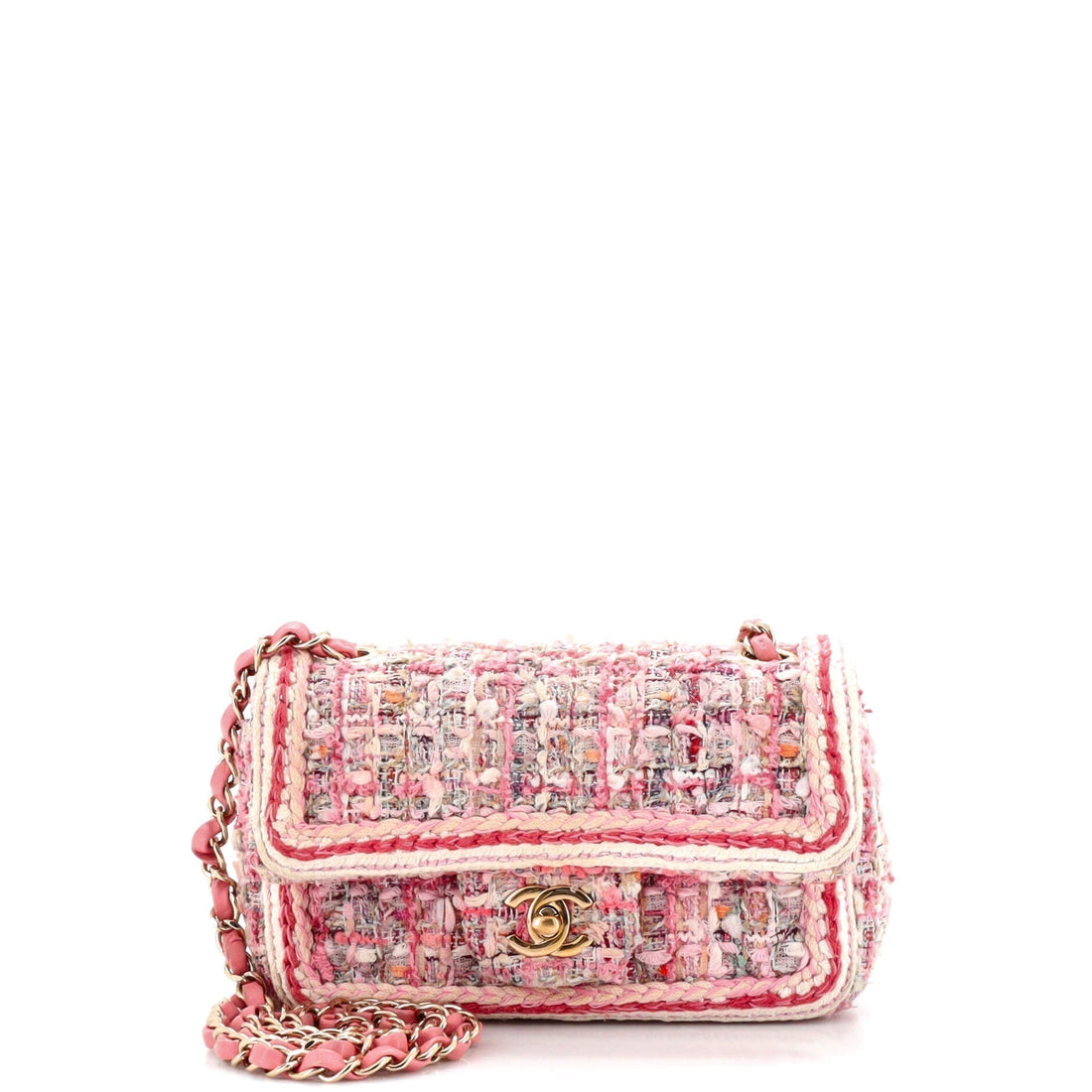 CHANEL Classic Single Flap Bag Braided Quilted Tweed Mini - Handbag & Wallet Accessories