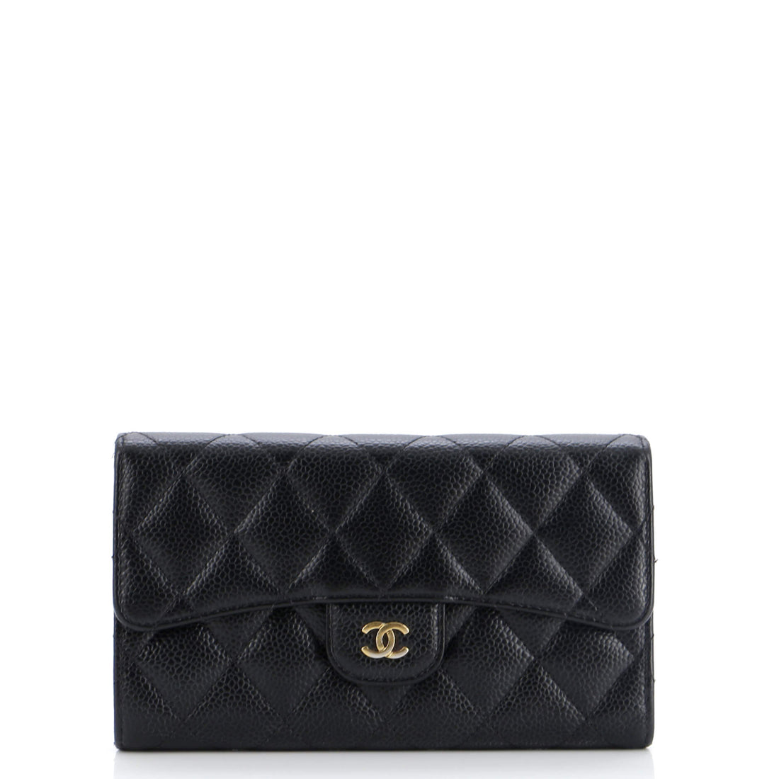 CHANEL Trifold Classic Flap Wallet Quilted Caviar Long - Handbag & Wallet Accessories