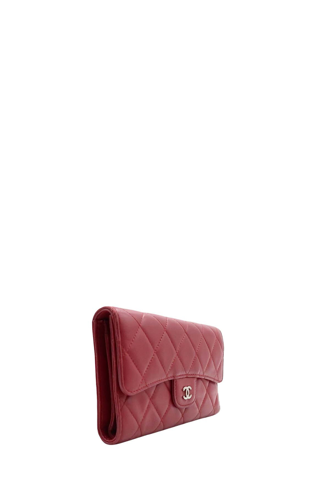 Classic Interlocking CC Logo Trifold Wallet Red - Bags