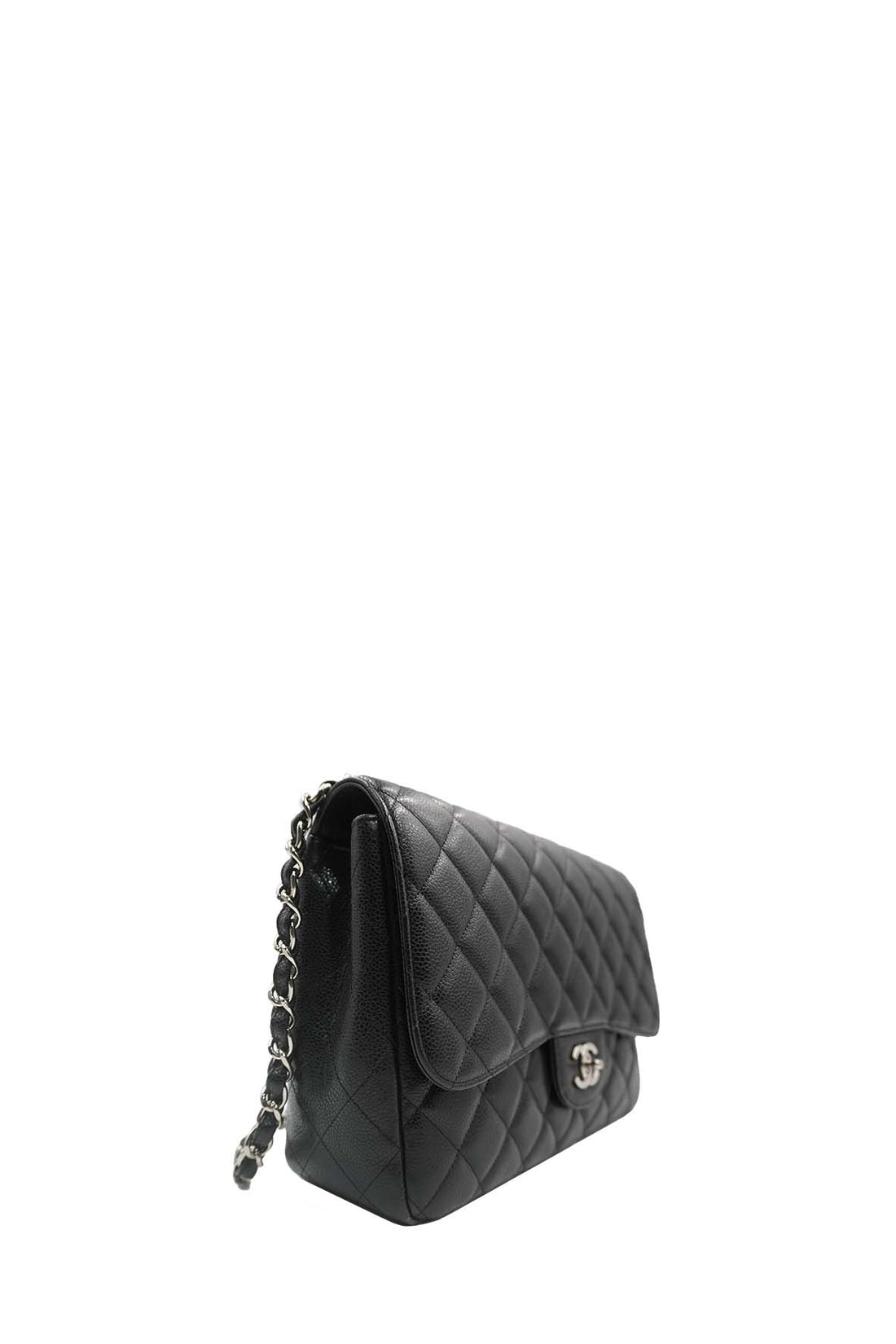 Jumbo Classic Single Flap Caviar SHW Black - Bags
