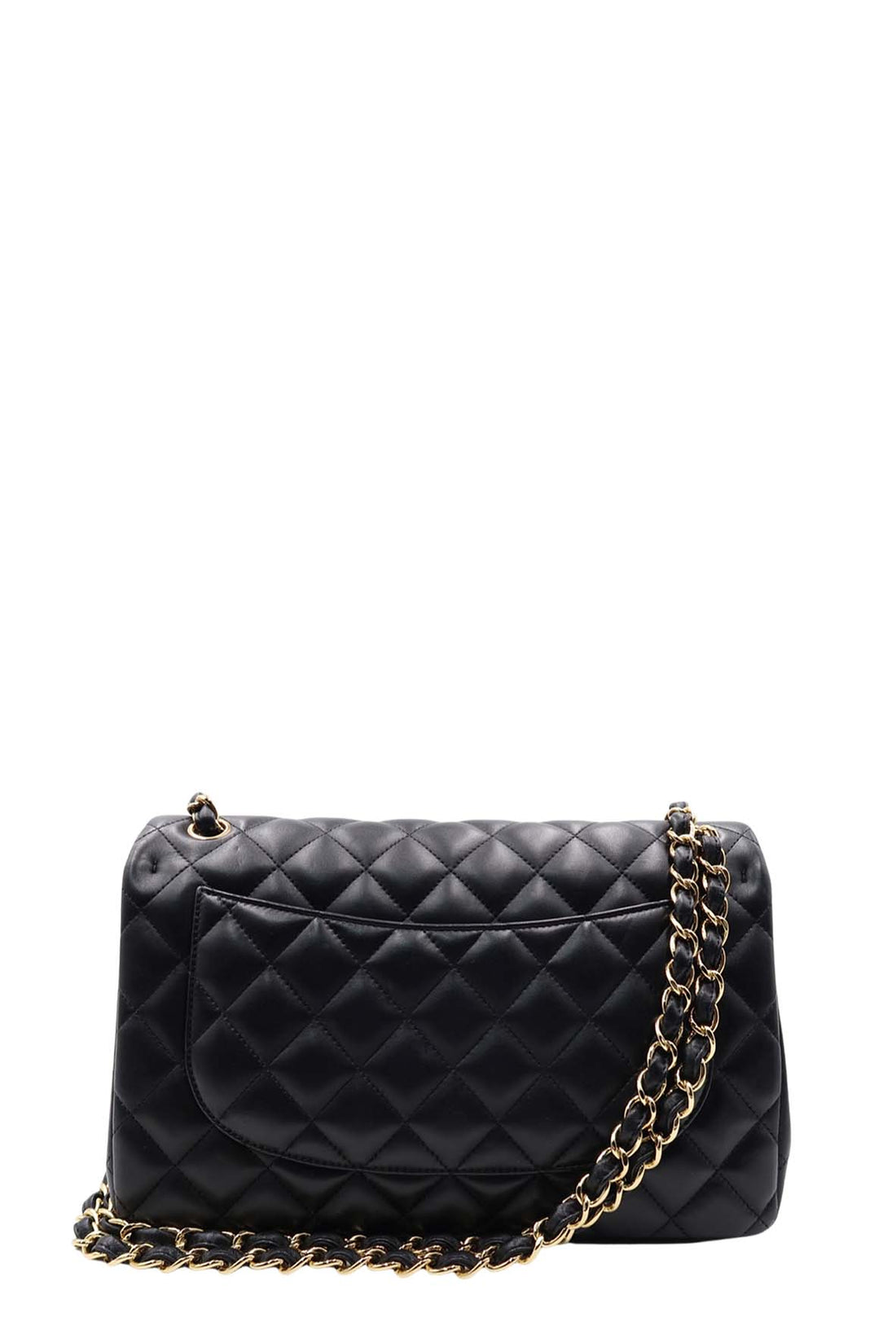 Quilted Lambskin Jumbo Classic Flap Bag with Gold Hardware Black - Bags