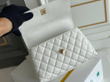 Chanel Coco Handle White Bag - 24x14x10cm