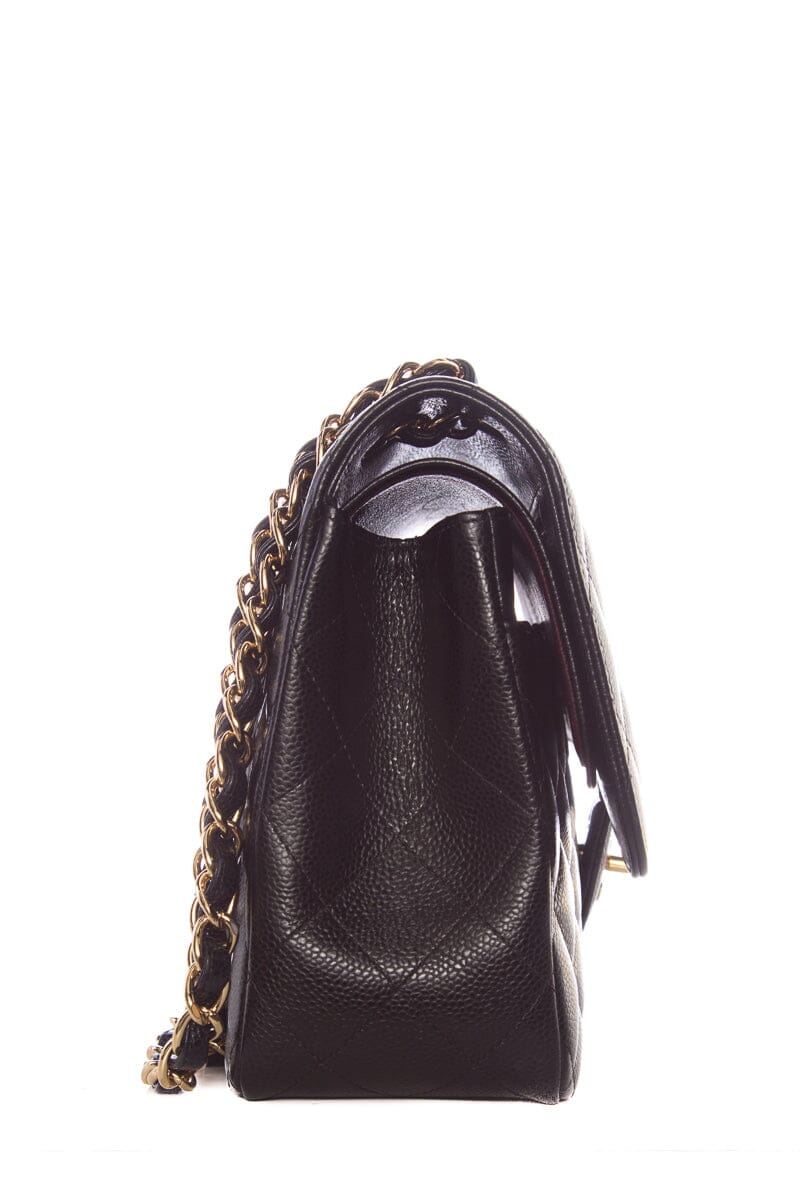 Chanel Black Caviar Classic Jumbo  Double Flap GHW Handbag - Handbag