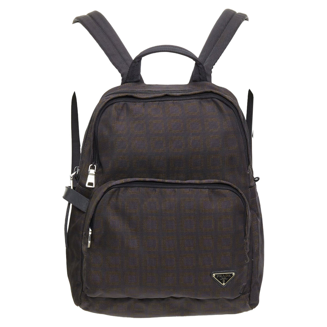 Prada Vintage check print triangle logo nylon backpack