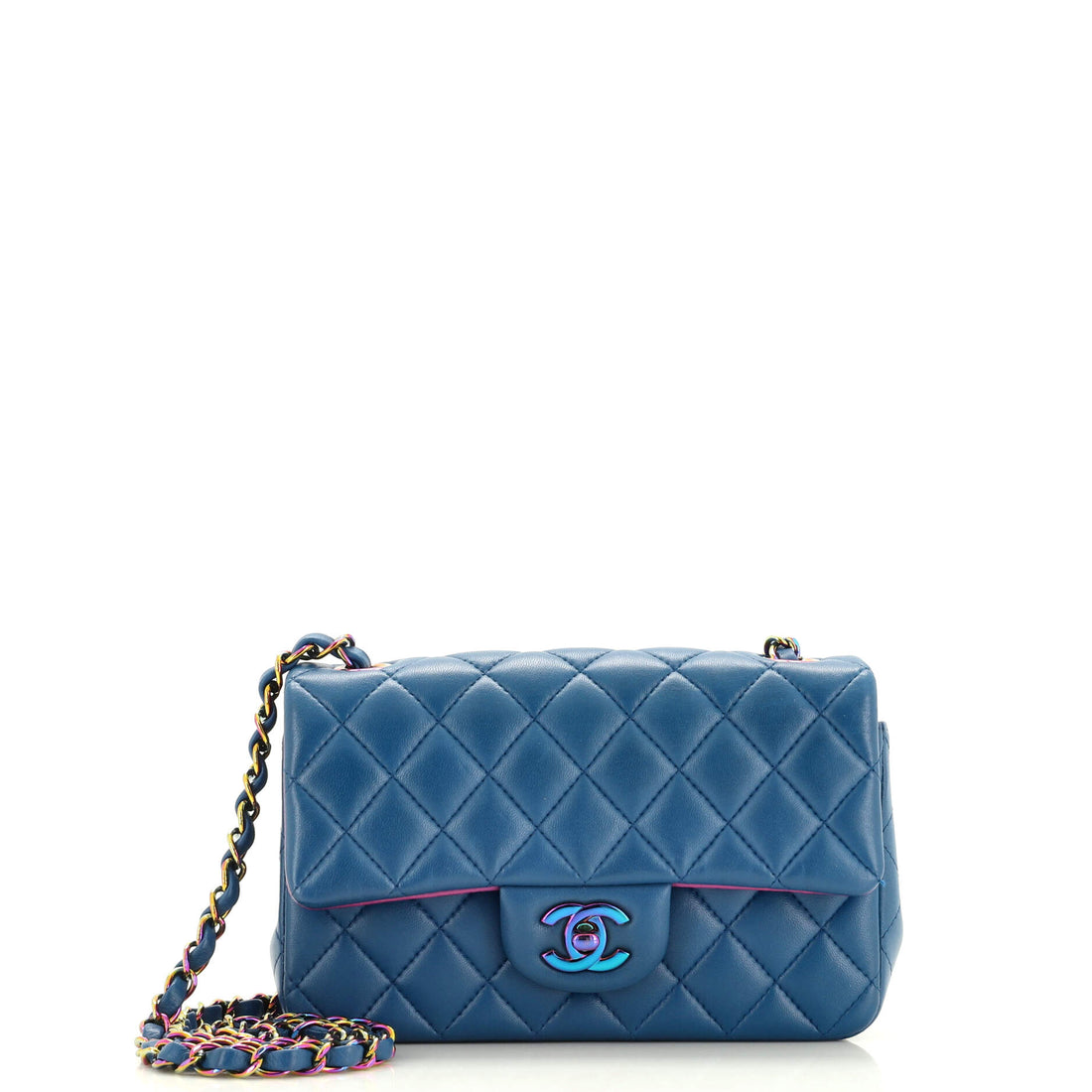 CHANEL Classic Single Flap Bag Quilted Lambskin with Rainbow Hardware Mini - Handbag & Wallet Accessories