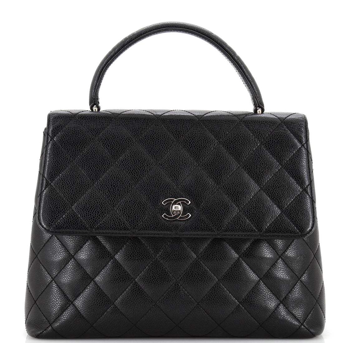 CHANEL Vintage Classic Top Handle Flap Bag Quilted Caviar Jumbo - Handbag & Wallet Accessories