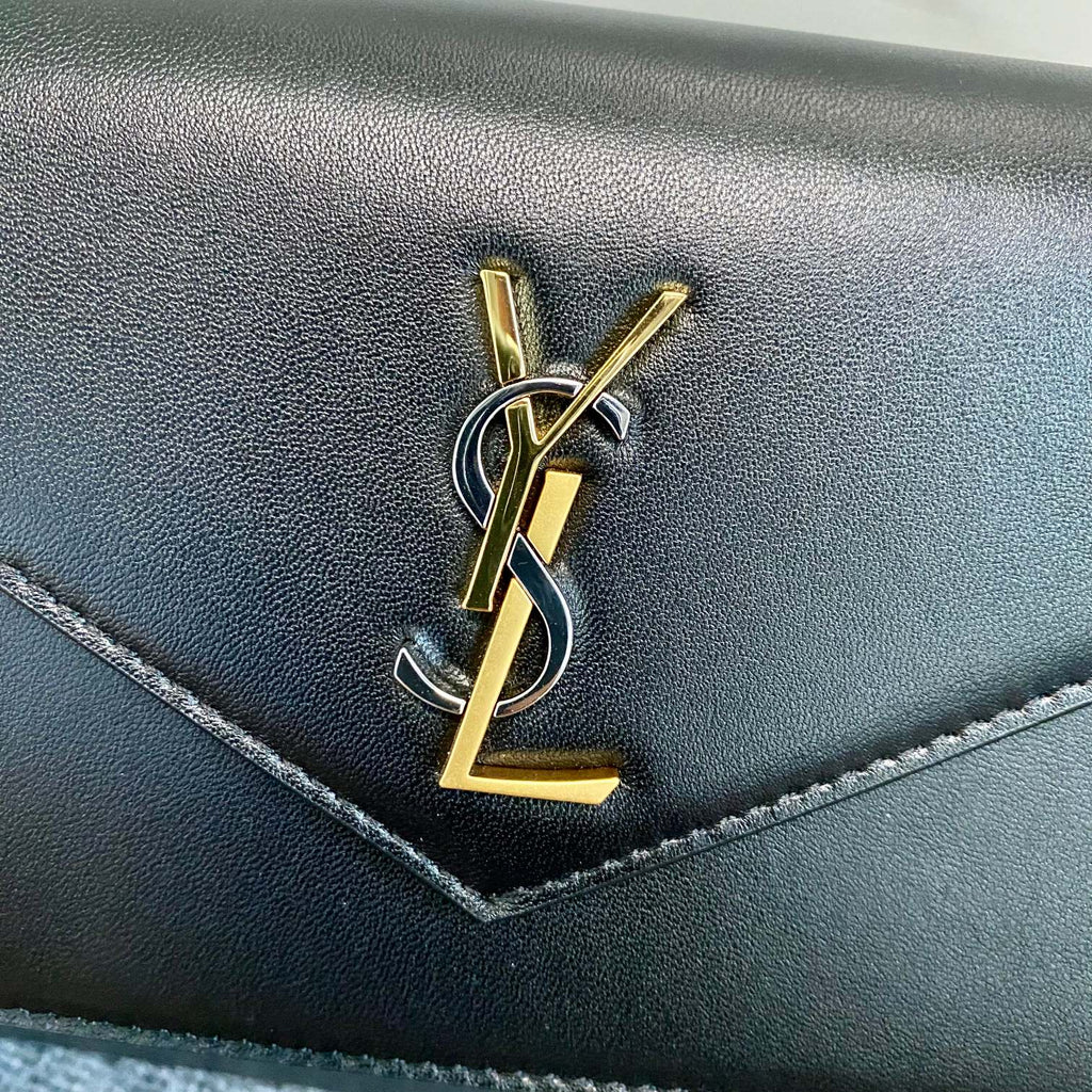 YSL Cassandra Shoulder Black Bag - 19x12.5x3.5cm