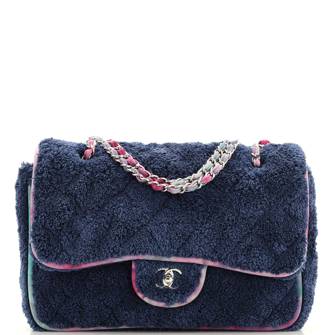 CHANEL Classic Single Flap Bag Quilted Terry Cloth and Ribbon Jumbo - Handbag & Wallet Accessories