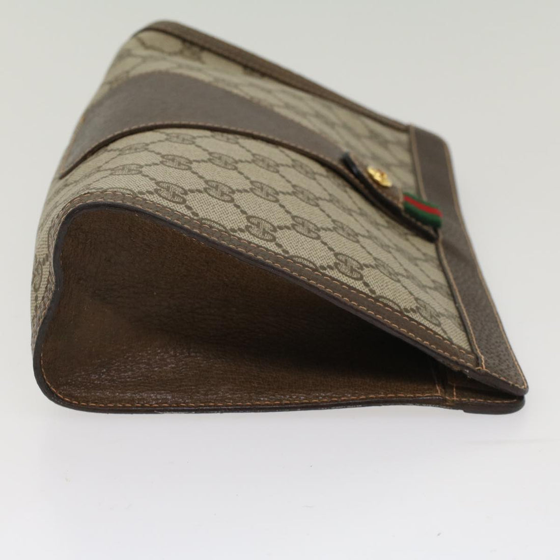 GUCCI GG Canvas Web Sherry Line Clutch Bag Beige Red 156.01.033  ep1221 - Gucci