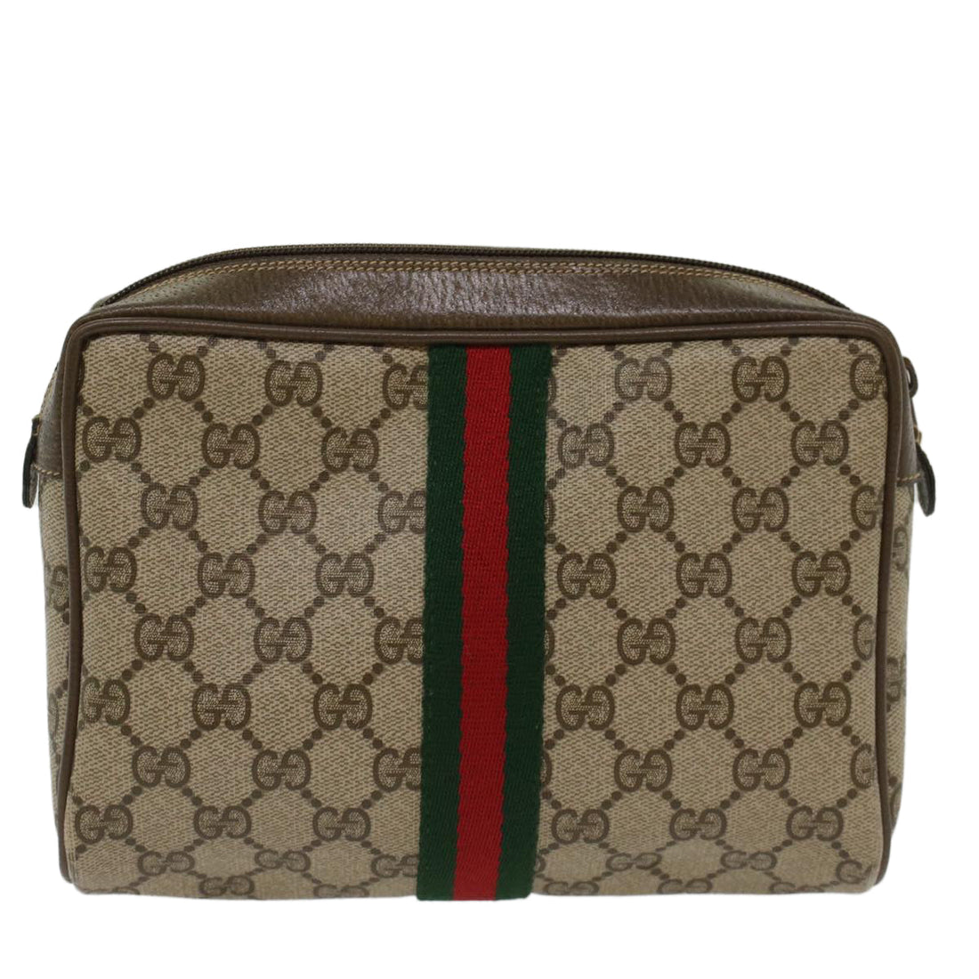 GUCCI GG Canvas Web Sherry Line Clutch Bag Beige Red 2201012  ep1227 - Gucci
