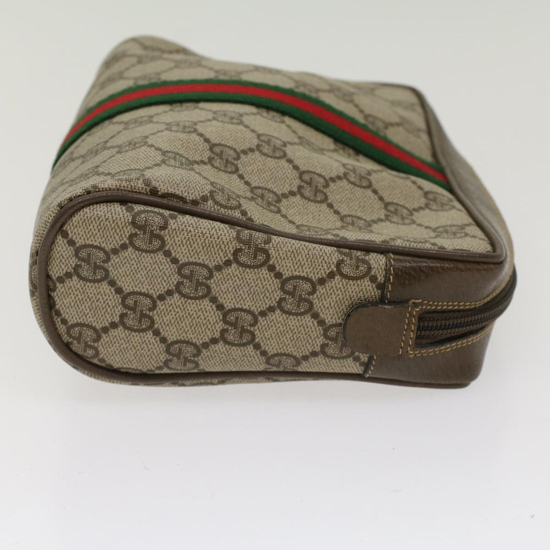 GUCCI GG Canvas Web Sherry Line Clutch Bag Beige Red 2201012  ep1227 - Gucci