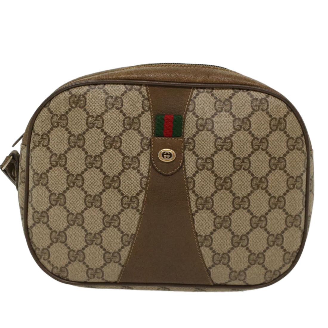 GUCCI GG Canvas Web Sherry Line Clutch Bag PVC Leather Beige Red  ep1269 - Gucci