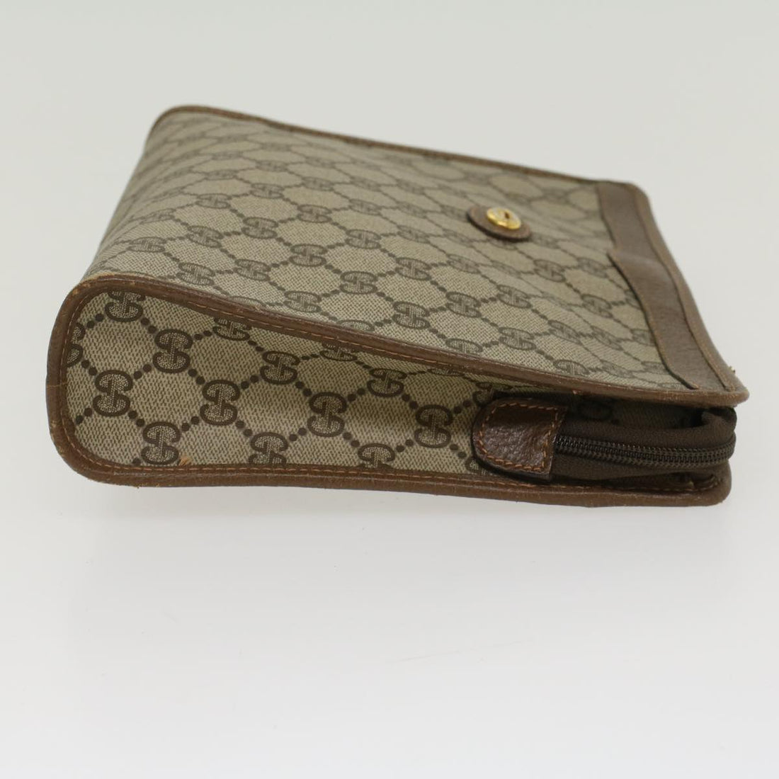 GUCCI GG Canvas Clutch Bag PVC Leather Beige  ep898 - Gucci
