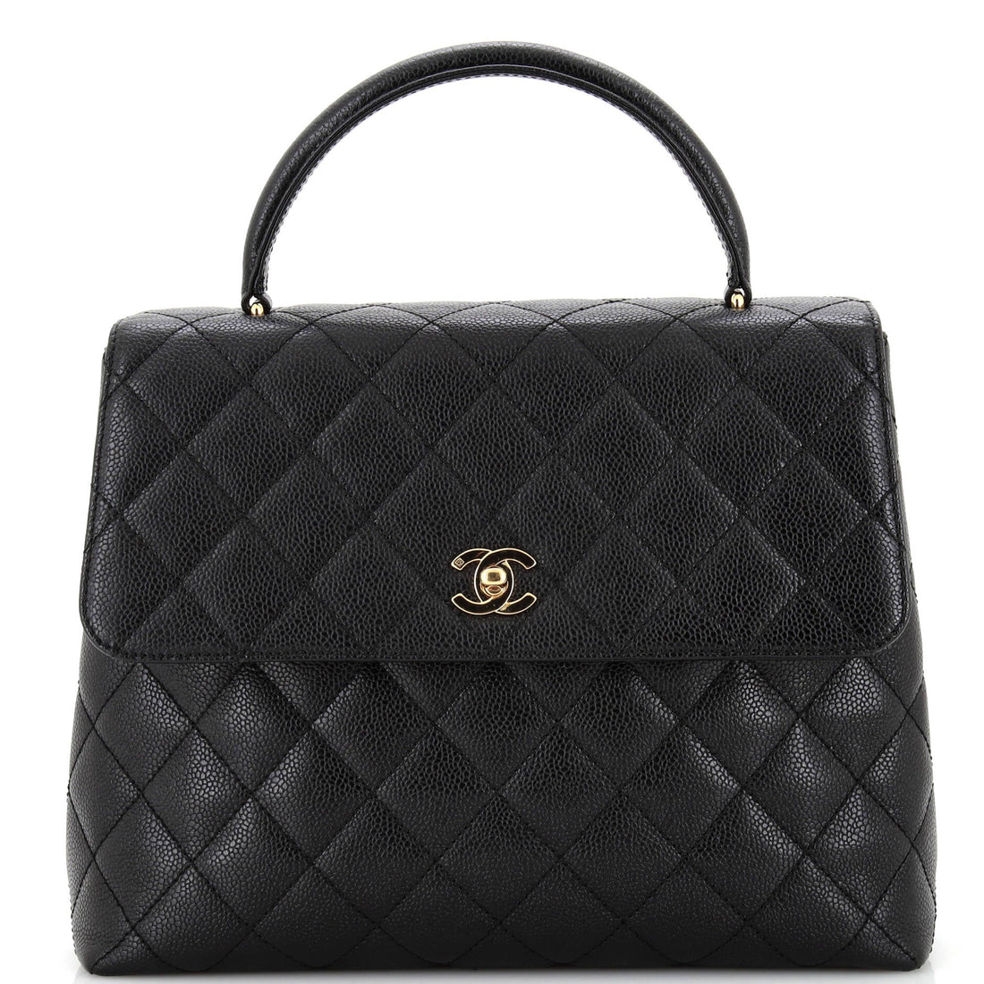 CHANEL Vintage Classic Top Handle Flap Bag Quilted Caviar Jumbo - Handbag & Wallet Accessories