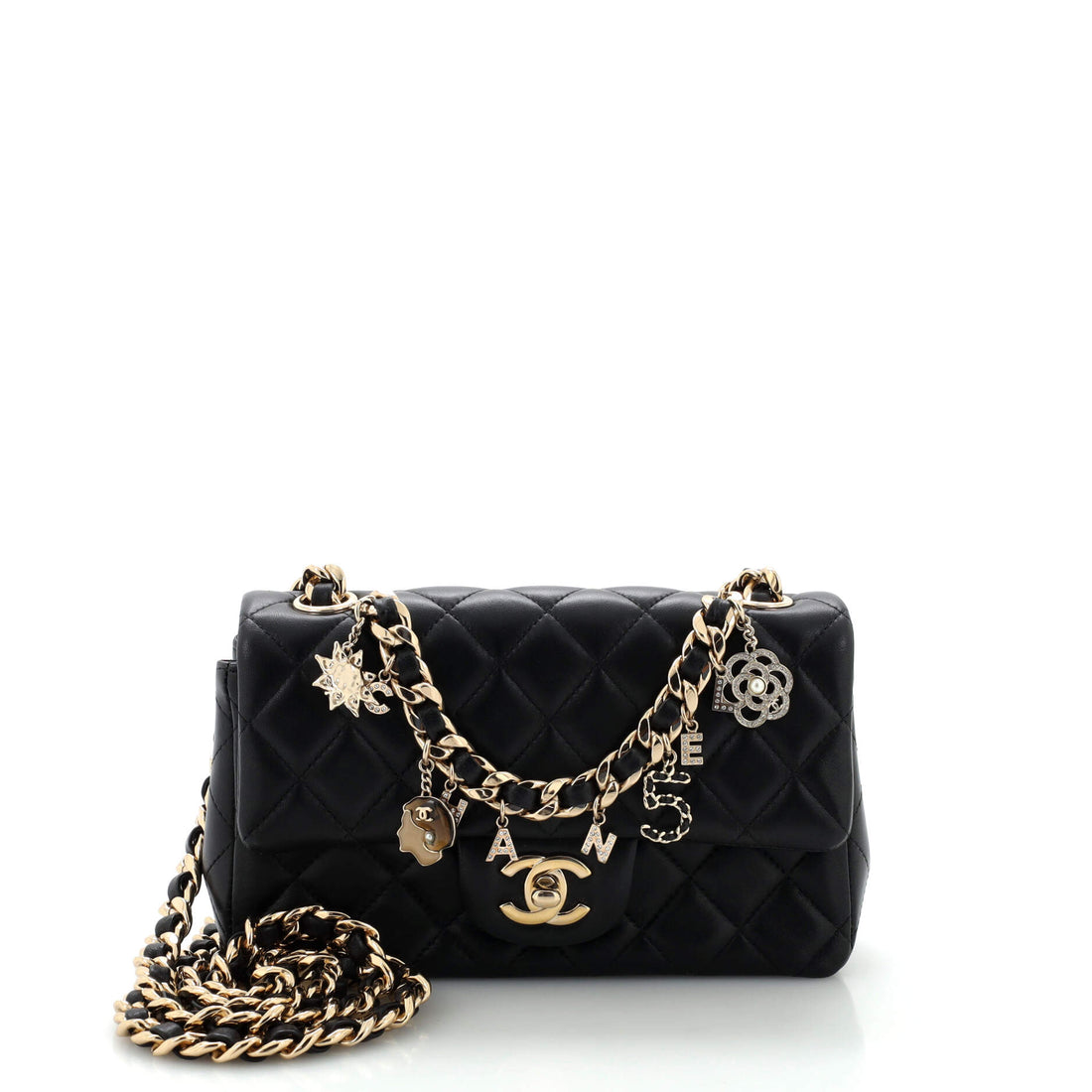 CHANEL Coco Charms Classic Single Flap Bag Quilted Lambskin Mini - Handbag & Wallet Accessories