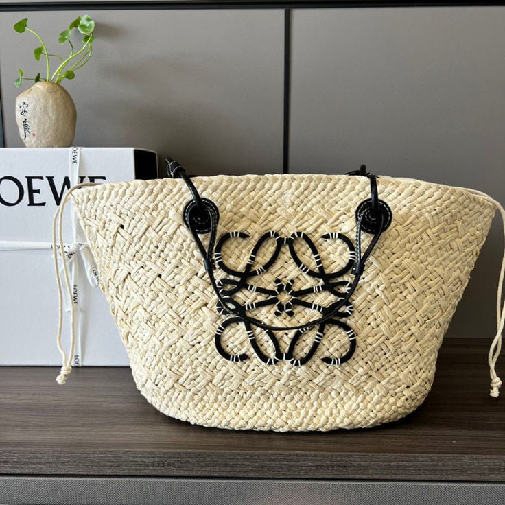 LOEWE Sunday Neeti Black Raffia Bag