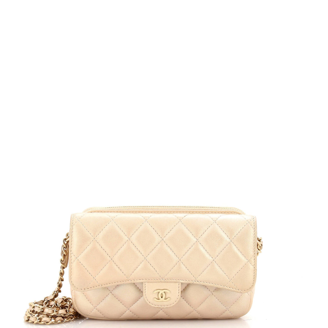 CHANEL Classic Flap Phone Holder with Chain Quilted Lambskin - Handbag & Wallet Accessories