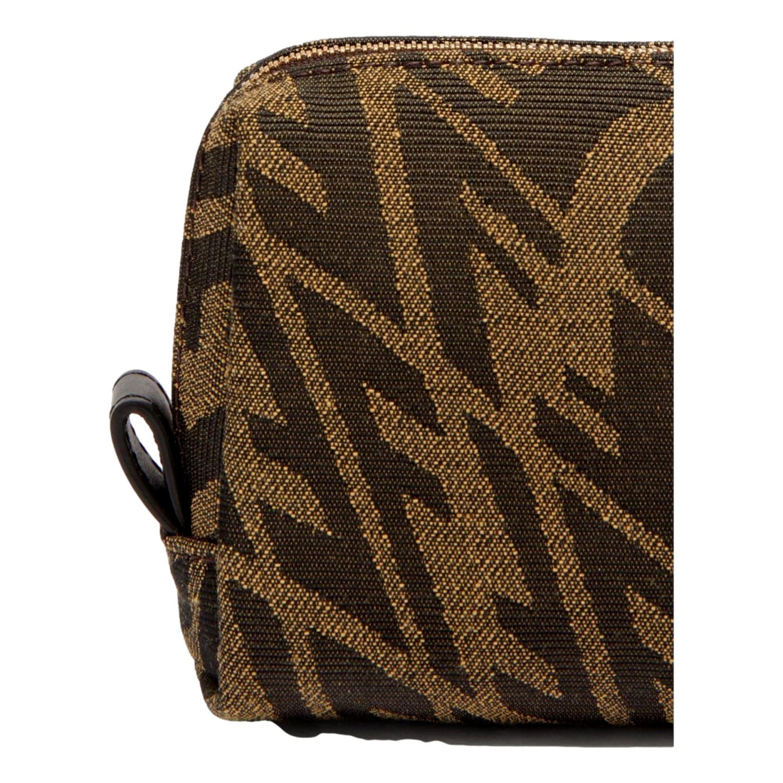 Fendi FF Vertigo Brown Canvas Small Travel Beauty Pouch Clutch Bag - Handbags