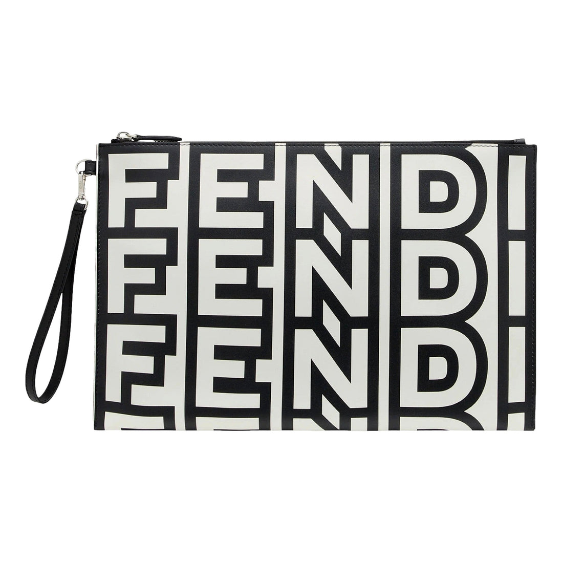 Fendi by Marc Jacobs Roma Black White Large Leather Clutch - Handbags, Wallets & Cases
