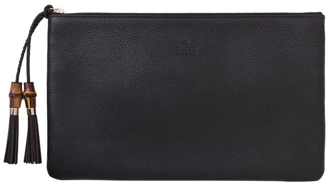 Gucci Zip Top Clutch Pouch with Bamboo Tassel Pull in Black - Handbag & Wallet Accessories