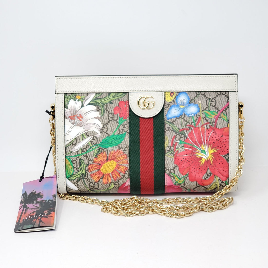 Gucci Ophidia GG Flora White Clutch & Shoulder Bag - Bag