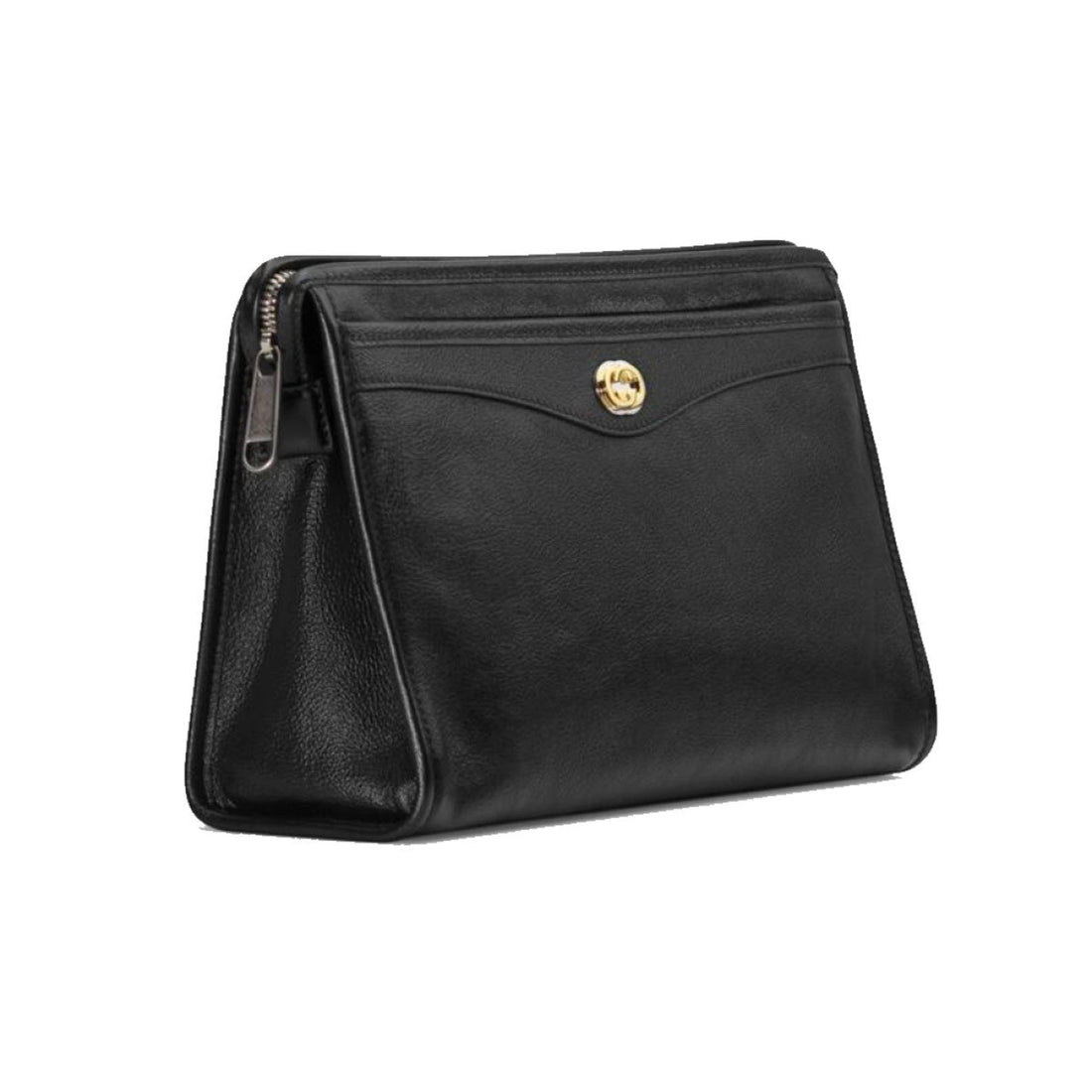 Gucci Morpheus Black Fluffy Calf Leather Cosmetic Pouch Bag - Handbags