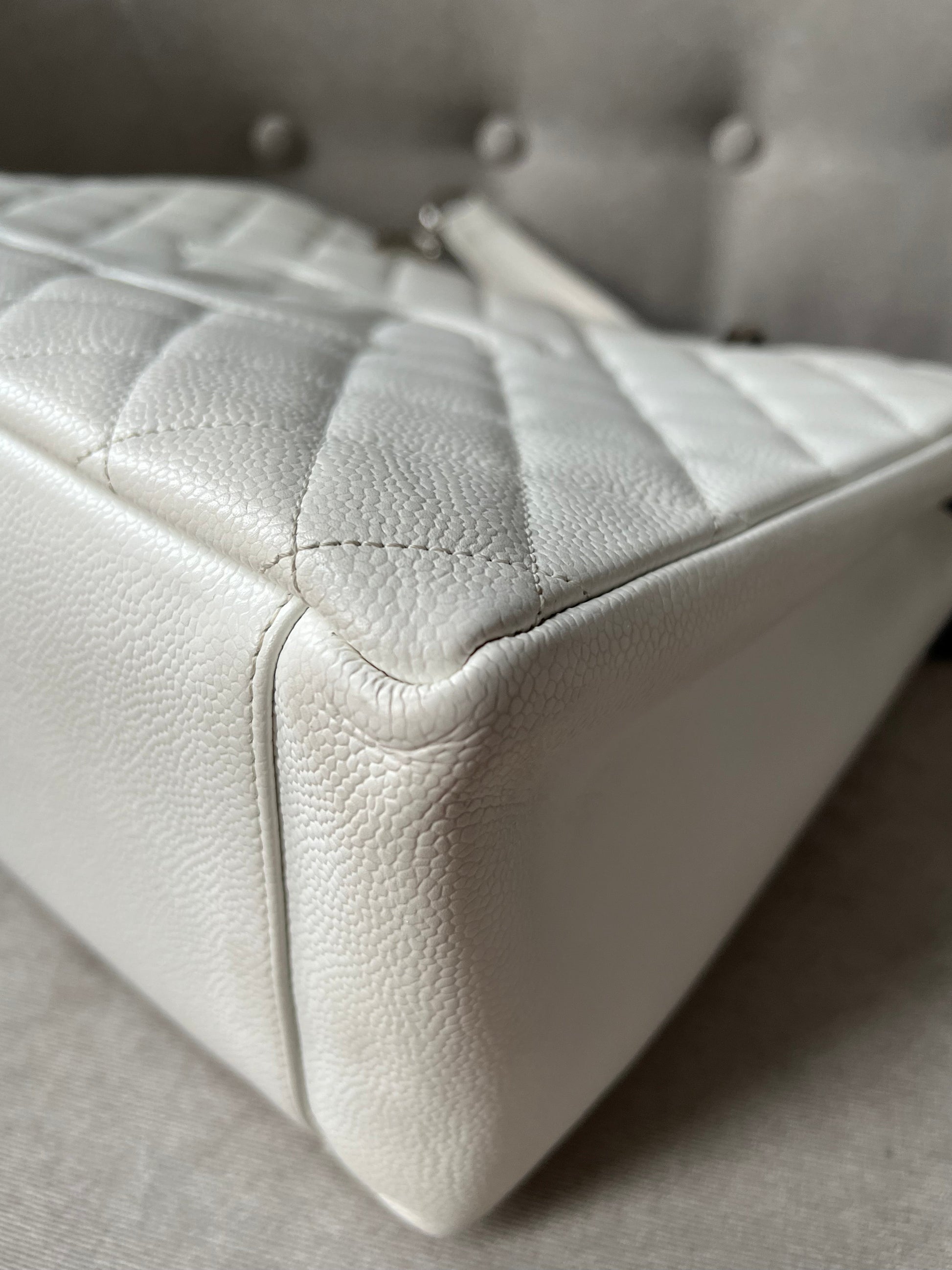 Chanel White Caviar Grand Shopper Tote (GST) - 20