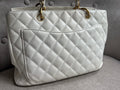 Chanel White Caviar Grand Shopper Tote (GST) - 10