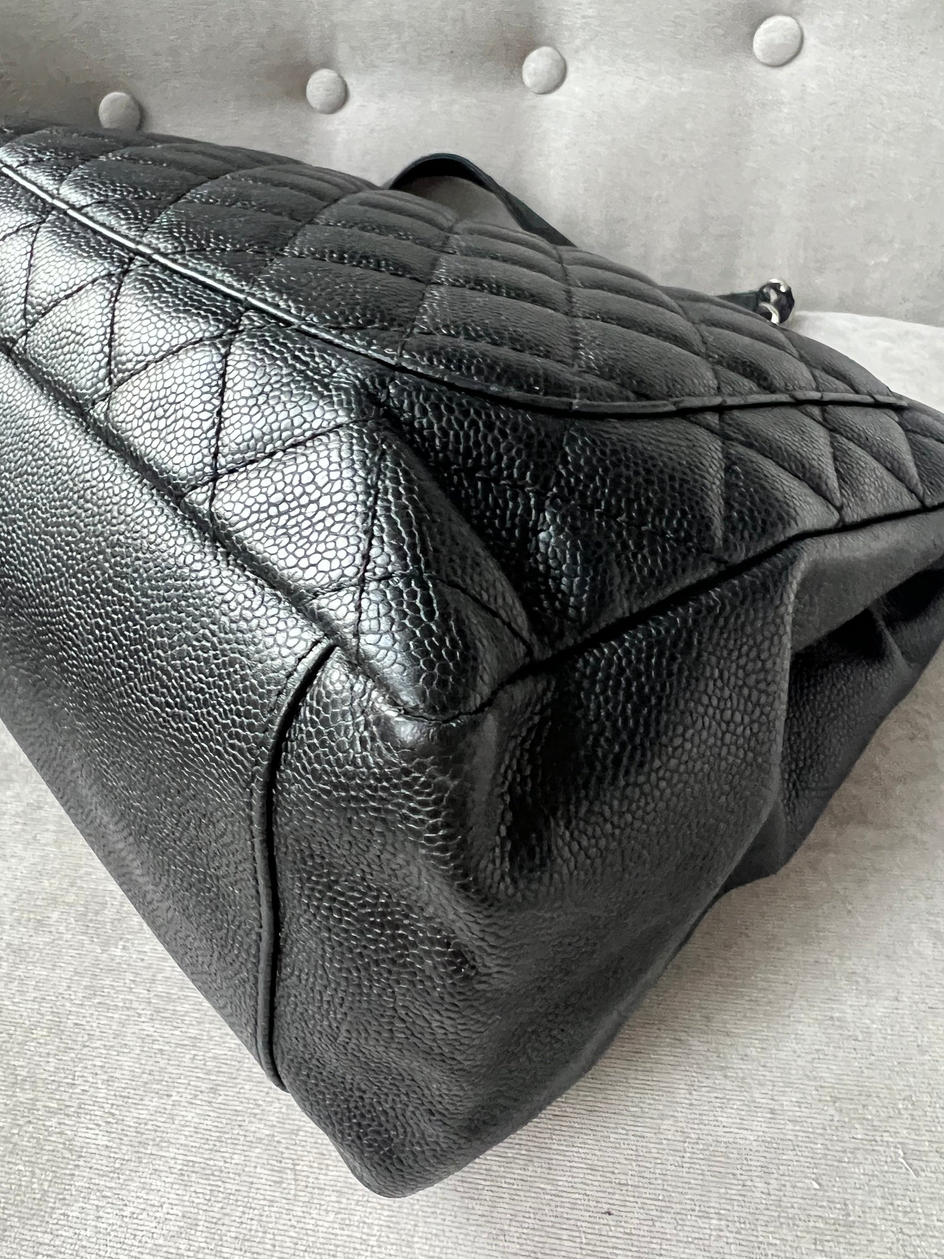 Chanel Black Caviar Grand Shopper Tote (GST) Silver Hardware - 20