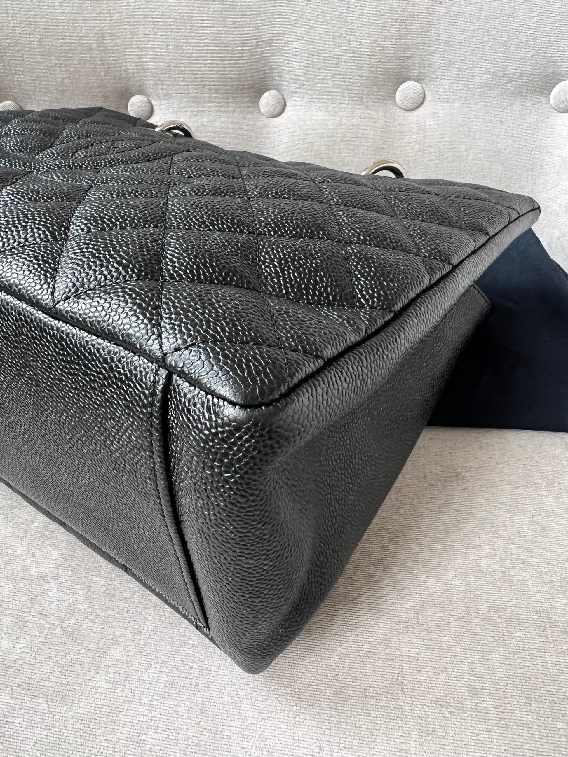 Chanel Black Caviar Grand Shopper Tote (GST) Silver Hardware - 14